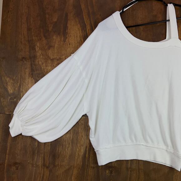 We The Free Womens Sweater Off White Saratoga One Shoulder Stretch Small - Picture 2 of 10